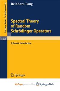 Spectral Theory of Random Schrodinger Operators