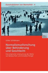 Normalismusforschung Über Behinderung Und Geschlecht