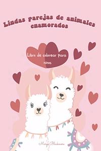 Lindos animales parejas enamoradas Libro de colorear para niños