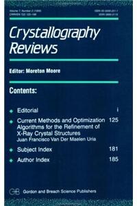 Current Methods and Optimization Algorithms for the Refinement of X-Ray Crystal Structures