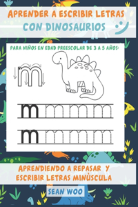 Aprender a escribir letras con los dinosaurios para niños en edad preescolar de 3 a 5 años