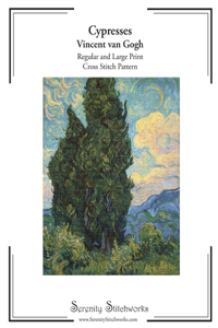 Cypresses Cross Stitch Pattern - Vincent van Gogh