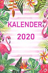 Kalender 2020: Flamingo Kalender 2020 / mit Datum und Wochentagen / A5