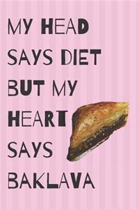 Diet Baklava Blank Lined Notebook Journal