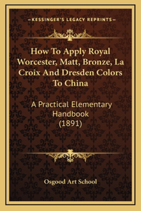 How to Apply Royal Worcester, Matt, Bronze, La Croix and Dresden Colors to China