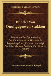 Bundel Van Onuitgegeeven Stukken