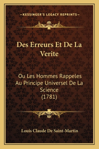 Des Erreurs Et De La Verite