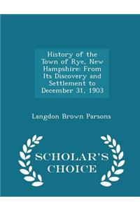 History of the Town of Rye, New Hampshire