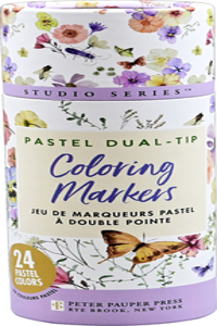 Studio Series Dual-Tip Pastel Coloring Markers Tube Set (24-Colors)