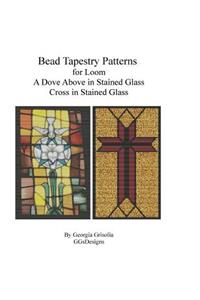 Bead Tapestry Patterns for Loom A Dove Above in Stained Glass Cross in Stained Glass