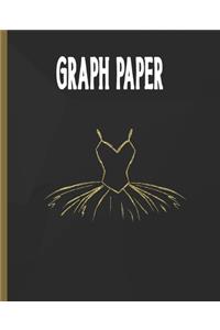 Graph Paper: Ballet Dancer Quadrille Paper Gold Ballerina Tutu Bodice Coordinate Paper Quad Ruled