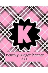 Monthly Budget Planner 2020