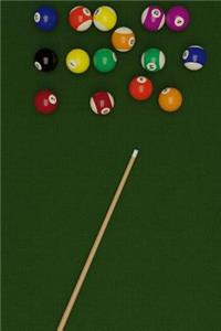 Billiards Cue Stick and Balls on the Pool Table Journal