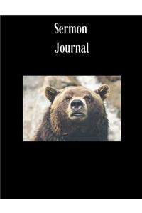 Sermon Journal: Big Brown Bear Themed Sermon Journal 8.5 X 11 100 Pages