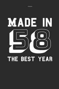 Notebook Made in 58 the Best Year