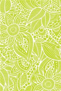 Deco Floral Notebook: Lime: Notebook 6 X 9: Notebook 250 Pages