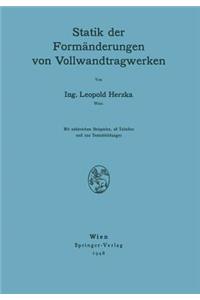 Statik Der Formänderungen Von Vollwandtragwerken