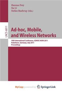 Ad-Hoc, Mobile and Wireless Networks
