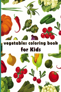 Coloring book for kids vegetables