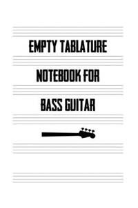 Empty Tablature Notebook For Bass Guitar