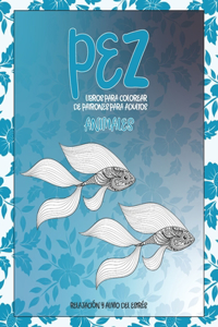 Libros para colorear de patrones para adultos - Relajación y alivio del estrés - Animales - Pez