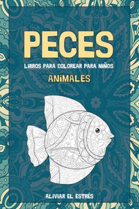 Libros para colorear para niños - Aliviar el estrés - Animales - Peces