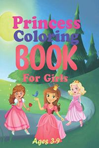 Princess Coloring Book for Girls Ages 3-9