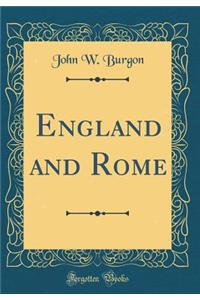 England and Rome (Classic Reprint)