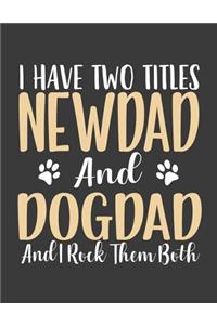 I have Two Titles NewDad and DogDad: New dad notebook. 8.5 x 11 size 124 Lined Pages New dad gifts from wife. New dad journal fathers day gifts.Dog dad journal. Notebook For dog pet Lov