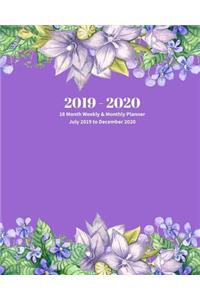 2019 - 2020 18 Month Weekly & Monthly Planner July 2019 to December 2020