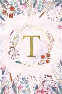 T - Monogrammed Floral Journal