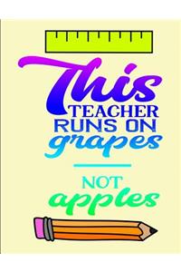This teacher runs on grapes not apples