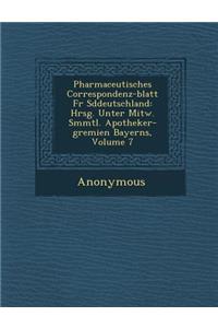 Pharmaceutisches Correspondenz-Blatt Fur S Ddeutschland