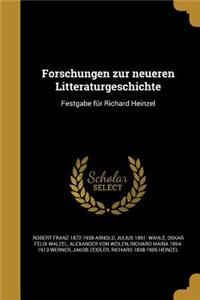 Forschungen Zur Neueren Litteraturgeschichte