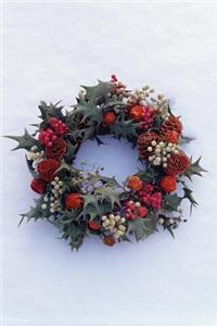 Holly Wreath on Snow Notebook