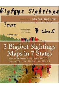 3 Bigfoot Sightings Maps in 7 States