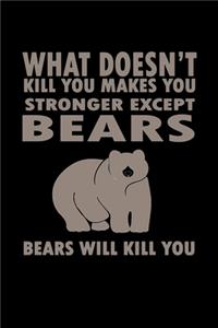 What doesn't kill you makes you stronger except for bears will kill you