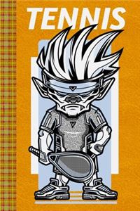 Aggressive Cartoon With a Tennis Racket