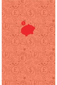 (Red) Smart Piggy Monthly Household Budget Planner, Blank Lined, Write-in, 24 Months Expense Notebook