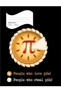 People Who Love Pi(e) Composition Book College Rule