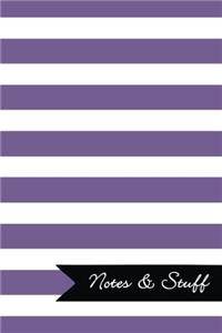 Notes & Stuff Lined Notebook With Deluge Purple Striped Pattern Cover