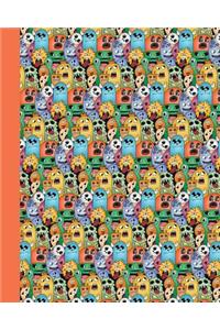 Sketchbook: Doodle Monsters (Orange) 8x10 - Blank Journal with No Lines - Journal Notebook with Unlined Pages for Drawing and Writing on Blank Paper
