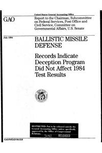 Ballistic Missile Defense: Records Indicate Deception Program Did Not Affect 1984 Test Results