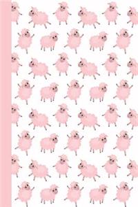 Sketch Journal: Baby Sheep (Pink) 6x9 - Pages Are Lined on the Bottom Third with Blank Space on Top