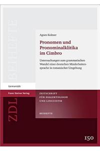 Pronomen Und Pronominalklitika Im Cimbro