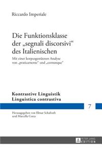 Die Funktionsklasse der segnali discorsivi des Italienischen