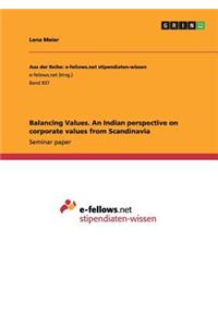 Balancing Values. An Indian perspective on corporate values from Scandinavia