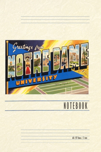 Vintage Lined Notebook Greetings from Notre Dame University