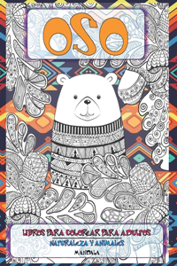 Libros para colorear para adultos - Mandala - Naturaleza y animales - Oso