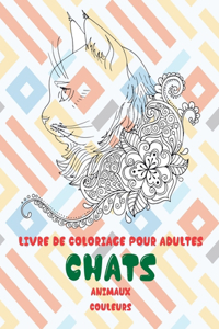 Livre de coloriage pour adultes - Couleurs - Animaux - Chats